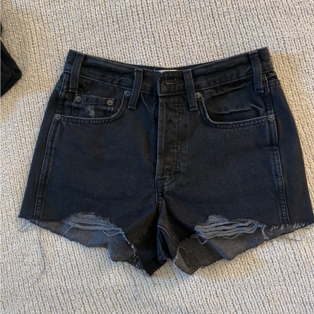 Universal Thread Black Distressed Denim Shorts